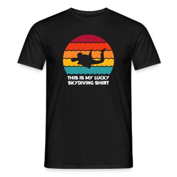 Sky Diving - Men's T-Shirt - black - Front - AI Model Male 178 light (178cm)