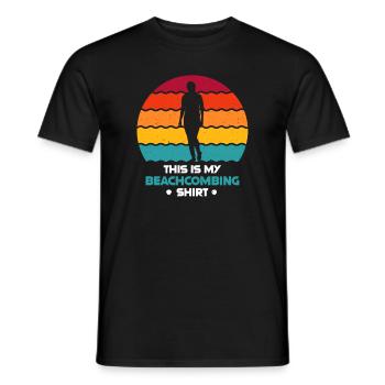 Peignage de plage - T-shirt homme - noir - Devant - AI Model Male 178 light (178cm)