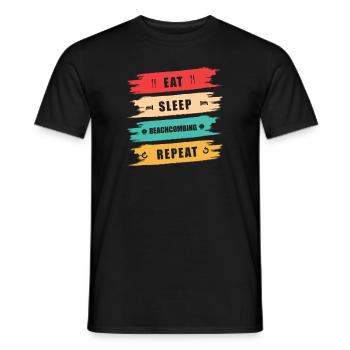 Peignage de plage - T-shirt homme - noir - Devant - AI Model Male 178 light (178cm)