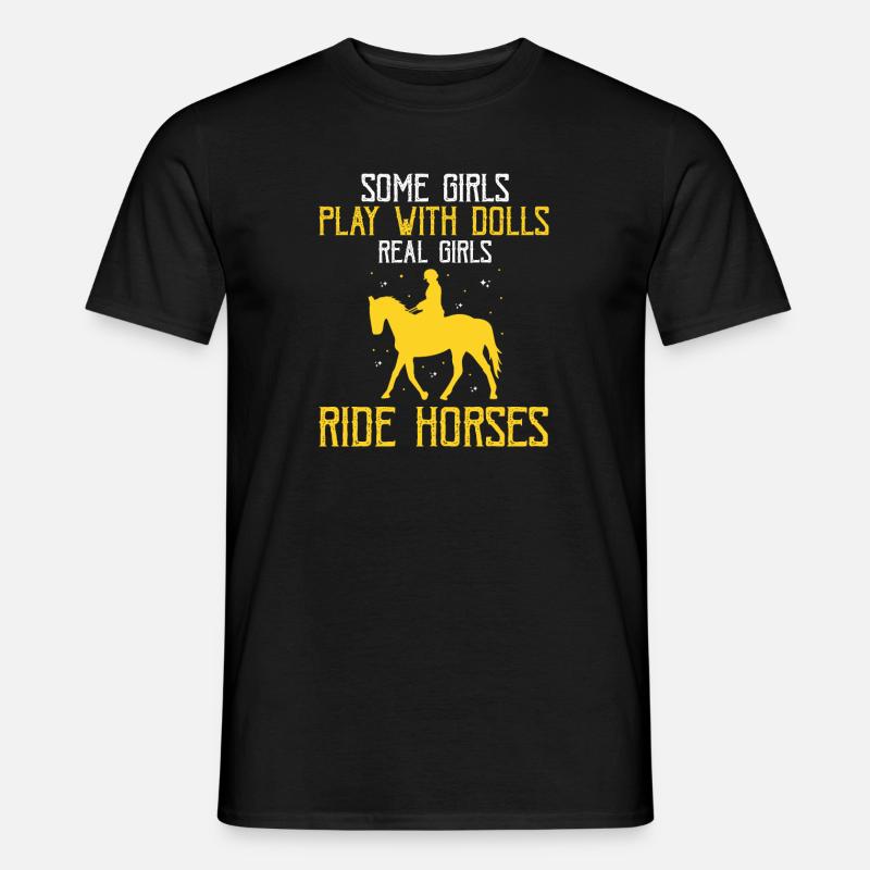 Pferde Mädchen - Männer T-Shirt - Schwarz