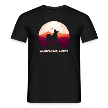 Alaskan Malamute Dog - Men's T-Shirt - black - Front - AI Model Male 178 light (178cm)