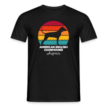 American English Coonhound - Men's T-Shirt - black - Front - AI Model Male 178 light (178cm)