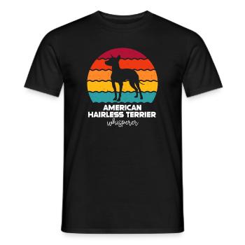 American Hairless Terrier Hund - Männer T-Shirt - Schwarz - Vorne - AI Model Male 178 light (178cm)