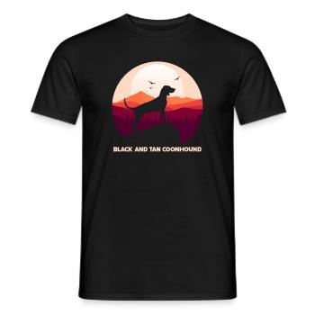 Black and Tan Coonhound - Men's T-Shirt - black - Front - AI Model Male 178 light (178cm)