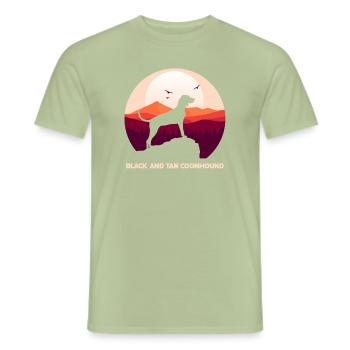 Black and Tan Coonhound - Men's T-Shirt - sage - Front - AI Model Male 178 light (178cm)