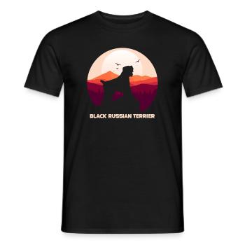 Terrier russe noir - T-shirt homme - noir - Devant - AI Model Male 178 light (178cm)