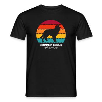 Border Collie Dog - Men's T-Shirt - black - Front - AI Model Male 178 light (178cm)