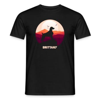 Bretagne Épagneul Chien Breton - T-shirt homme - noir - Devant - AI Model Male 178 light (178cm)
