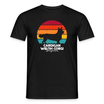 Cardigan Welsh Corgi - T-shirt homme - noir - Devant - AI Model Male 178 light (178cm)