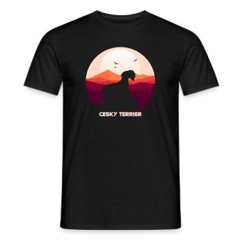 Cesky Terrier Hund - Cesky Terrier - Männer T-Shirt - Schwarz - Vorne - AI Model Male 178 light (178cm)