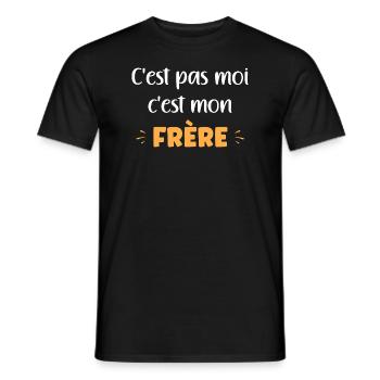 C'est pas moi c'est mon frère - T-shirt homme - noir - Devant - AI Model Male 178 light (178cm)