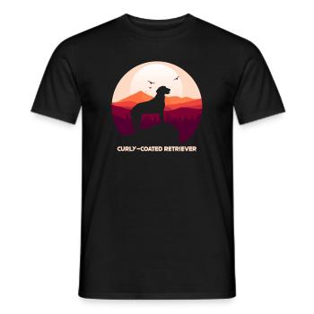 Curly Coated Retriever - Männer T-Shirt - Schwarz - Vorne - AI Model Male 178 light (178cm)