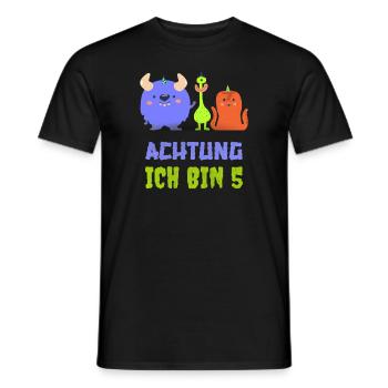 Niedliches Monster T-Shirt 5. Geburtstag Jungen 5 - Männer T-Shirt - Schwarz - Vorne - AI Model Male 178 light (178cm)