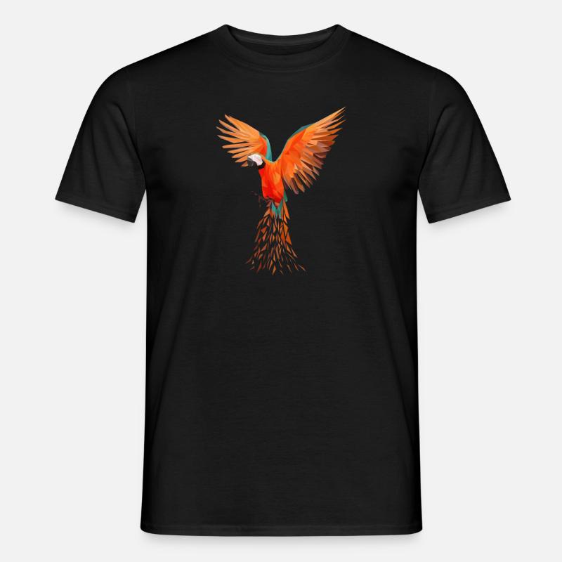 Bunte Ara-Papageien - Modernes Vogeldesign - Männer T-Shirt - Schwarz
