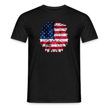Lion géométrique de style polygonal avec américain - T-shirt homme - noir - Devant - AI Model Male 178 light (178cm)