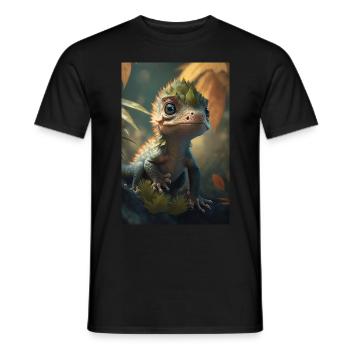 Dino Kleiner Dinosaurier Süß - Männer T-Shirt - Schwarz - Vorne - AI Model Male 178 light (178cm)