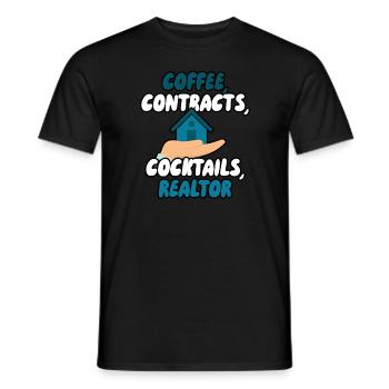 Kaffee Verträge Cocktails Immobilienmakler - Männer T-Shirt - Schwarz - Vorne - AI Model Male 178 light (178cm)