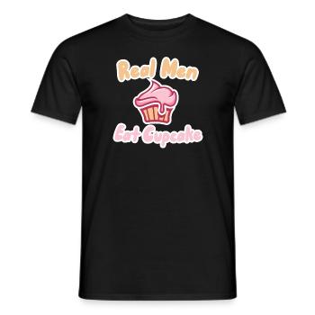 Echte Männer essen Cupcake - Männer T-Shirt - Schwarz - Vorne - AI Model Male 178 light (178cm)