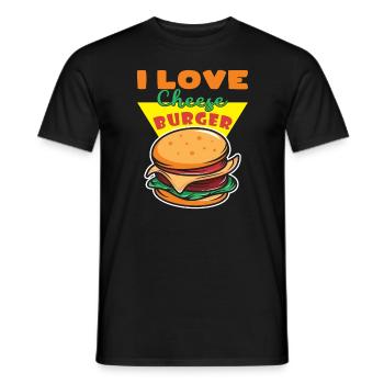 I Love Cheese Burger - Männer T-Shirt - Schwarz - Vorne - AI Model Male 178 light (178cm)