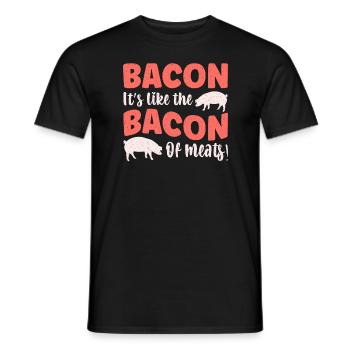 Bacon Es ist wie der Speck unter den Fleischsorten - Männer T-Shirt - Schwarz - Vorne - AI Model Male 178 light (178cm)