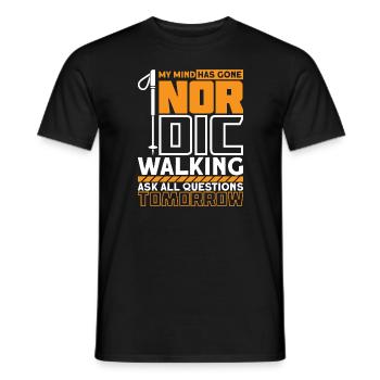 Nordic Walking - Männer T-Shirt - Schwarz - Vorne - AI Model Male 178 light (178cm)