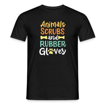 Tiere, Kittel und Gummihandschuhe Vet Veterinärmed - Männer T-Shirt - Schwarz - Vorne - AI Model Male 178 light (178cm)