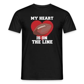 Mein Herz ist auf dem Spiel - Männer T-Shirt - Schwarz - Vorne - AI Model Male 178 light (178cm)
