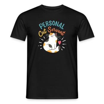 Persönlicher Katzendiener - Männer T-Shirt - Schwarz - Vorne - AI Model Male 178 light (178cm)