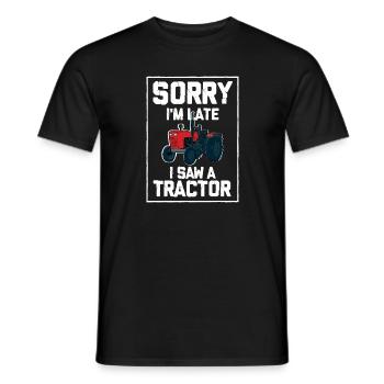 Tut mir leid, dass ich zu spät bin, ich habe einen - Männer T-Shirt - Schwarz - Vorne - AI Model Male 178 light (178cm)
