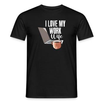Ich liebe meine Arbeit Ehefrau - Männer T-Shirt - Schwarz - Vorne - AI Model Male 178 light (178cm)