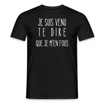 je m'en fous - T-shirt homme - noir - Devant - AI Model Male 178 light (178cm)