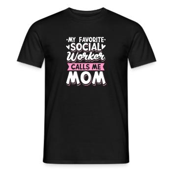 Meine Lieblingssozialarbeiterin nennt mich Mama - Männer T-Shirt - Schwarz - Vorne - AI Model Male 178 light (178cm)