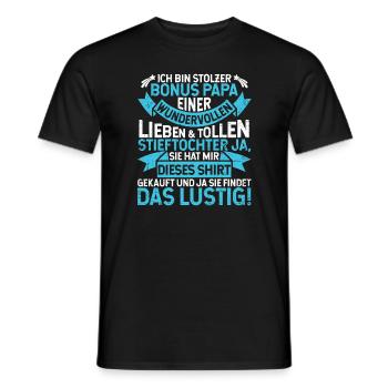 Lustiges Geschenk von Tochter an Bonus Papa - Männer T-Shirt - Schwarz - Vorne - AI Model Male 178 light (178cm)
