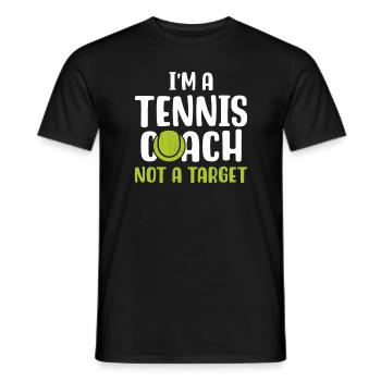 Ich bin ein Tennistrainer und keine Zielscheibe - Männer T-Shirt - Schwarz - Vorne - AI Model Male 178 light (178cm)