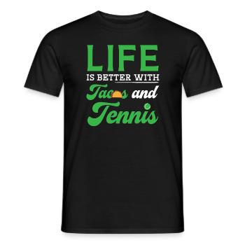 Das Leben ist besser mit Tacos und Tenniskopie - Männer T-Shirt - Schwarz - Vorne - AI Model Male 178 light (178cm)
