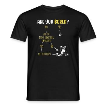 Sind Sie gelangweilt? - Männer T-Shirt - Schwarz - Vorne - AI Model Male 178 light (178cm)