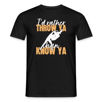 Ich werfe dich lieber, als dich zu kennen - Männer T-Shirt - Schwarz - Vorne - AI Model Male 178 light (178cm)