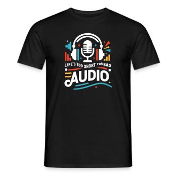 Das Leben ist zu kurz für schlechten Ton - Männer T-Shirt - Schwarz - Vorne - AI Model Male 178 light (178cm)