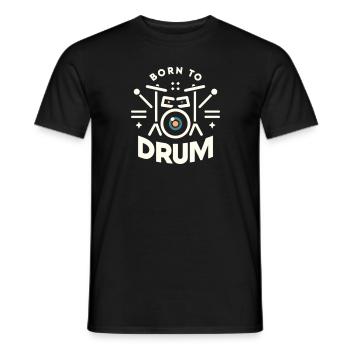 Zum Trommeln geboren - Männer T-Shirt - Schwarz - Vorne - AI Model Male 178 light (178cm)