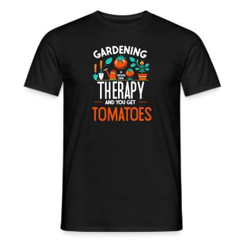 Gartenarbeit ist billiger als Therapie und man bek - Männer T-Shirt - Schwarz - Vorne - AI Model Male 178 light (178cm)