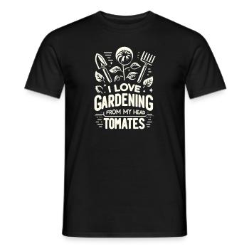 Ich liebe Gartenarbeit von meinen Kopftomaten - Männer T-Shirt - Schwarz - Vorne - AI Model Male 178 light (178cm)