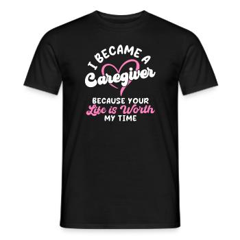 Ich wurde ein Betreuer - Männer T-Shirt - Schwarz - Vorne - AI Model Male 178 light (178cm)