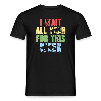 Ich warte das ganze Jahr auf diese Woche - Männer T-Shirt - Schwarz - Vorne - AI Model Male 178 light (178cm)