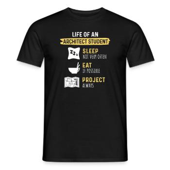Das Leben eines Architekturstudenten - Männer T-Shirt - Schwarz - Vorne - AI Model Male 178 light (178cm)