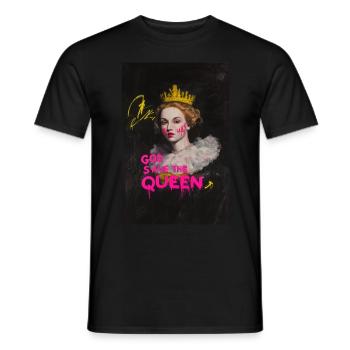 Baroque Pop-Art Painting Of Save The Queen - Männer T-Shirt - Schwarz - Vorne - AI Model Male 178 light (178cm)