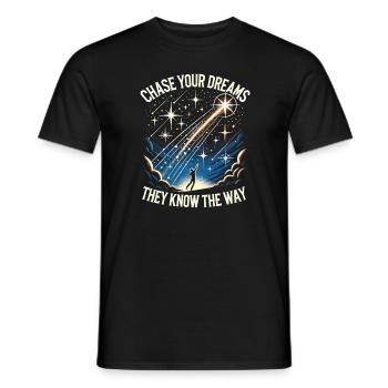 Verfolge deine Träume, sie kennen den Weg - Männer T-Shirt - Schwarz - Vorne - AI Model Male 178 light (178cm)