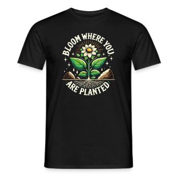 Blüte, wo du gepflanzt bist - Männer T-Shirt - Schwarz - Vorne - AI Model Male 178 light (178cm)