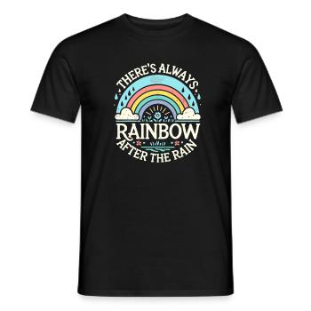 Nach dem Regen gibt es immer einen Regenbogen - Männer T-Shirt - Schwarz - Vorne - AI Model Male 178 light (178cm)