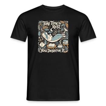 Nehmen Sie sich Zeit zum Ausruhen, Sie haben es ve - Männer T-Shirt - Schwarz - Vorne - AI Model Male 178 light (178cm)