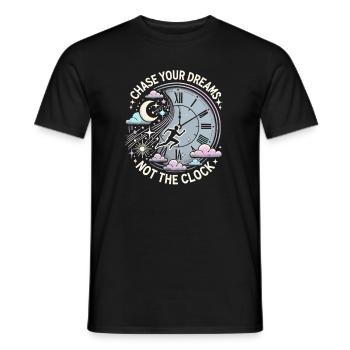 Verfolge deine Träume, nicht die Uhr - Männer T-Shirt - Schwarz - Vorne - AI Model Male 178 light (178cm)